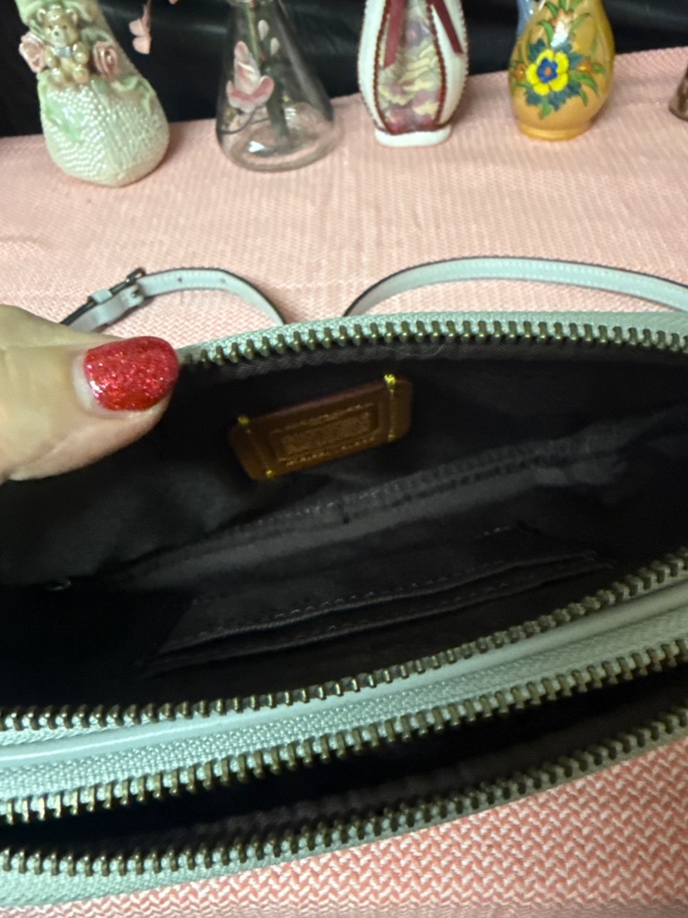 Denim Blue Coach Floral Small Crossbody Bag - Picture 8 of 13